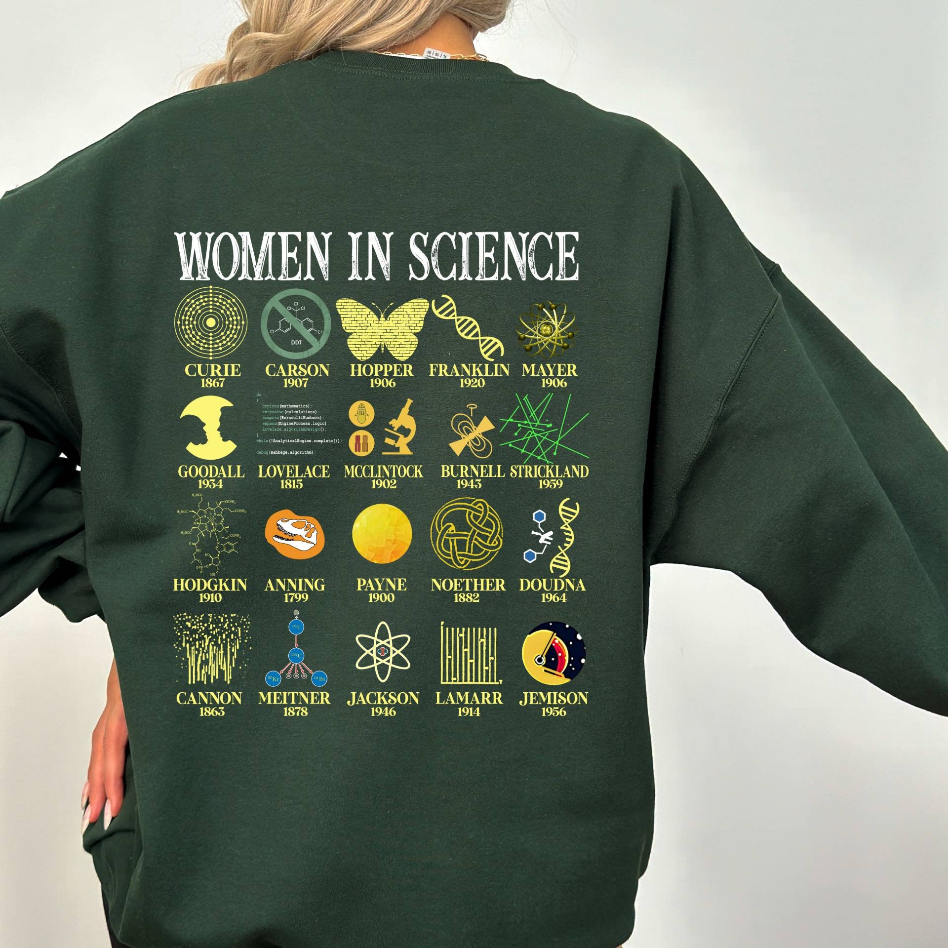 Science Sweater Drawing Women in Science Sweatshirt, Gift for Science Teacher, Retro Vintage ...