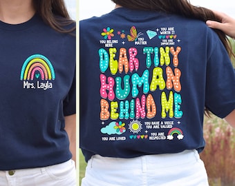Custom Daycare Teacher Shirt, Dear Tiny Humans Behind Me, Gift Daycare Provider, Shirt Gift For Babysitter, Gift For Preschool Teacher Shirt