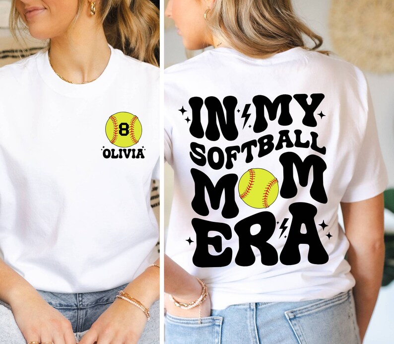 Custom In My Softball Mom Era Shirt, Softball Mama Shirt, Mother's Day Shirt, Softball Game Day, Sports Mom Shirt, Softball Season Shirt image 3