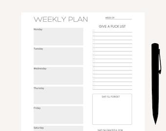 ADHD Daily Planner, Instant Download, Daily Planner, Printable Planner, Minimal Productivity Planner