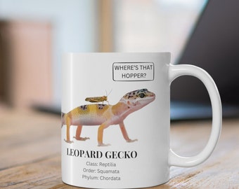 Taza divertida de Leopard Gecko, taza de novedad, lindo regalo de reptil, amante de Gecko, taza de lagarto divertido, regalo para él, cumpleaños, Navidad, hijo, papá, hermano