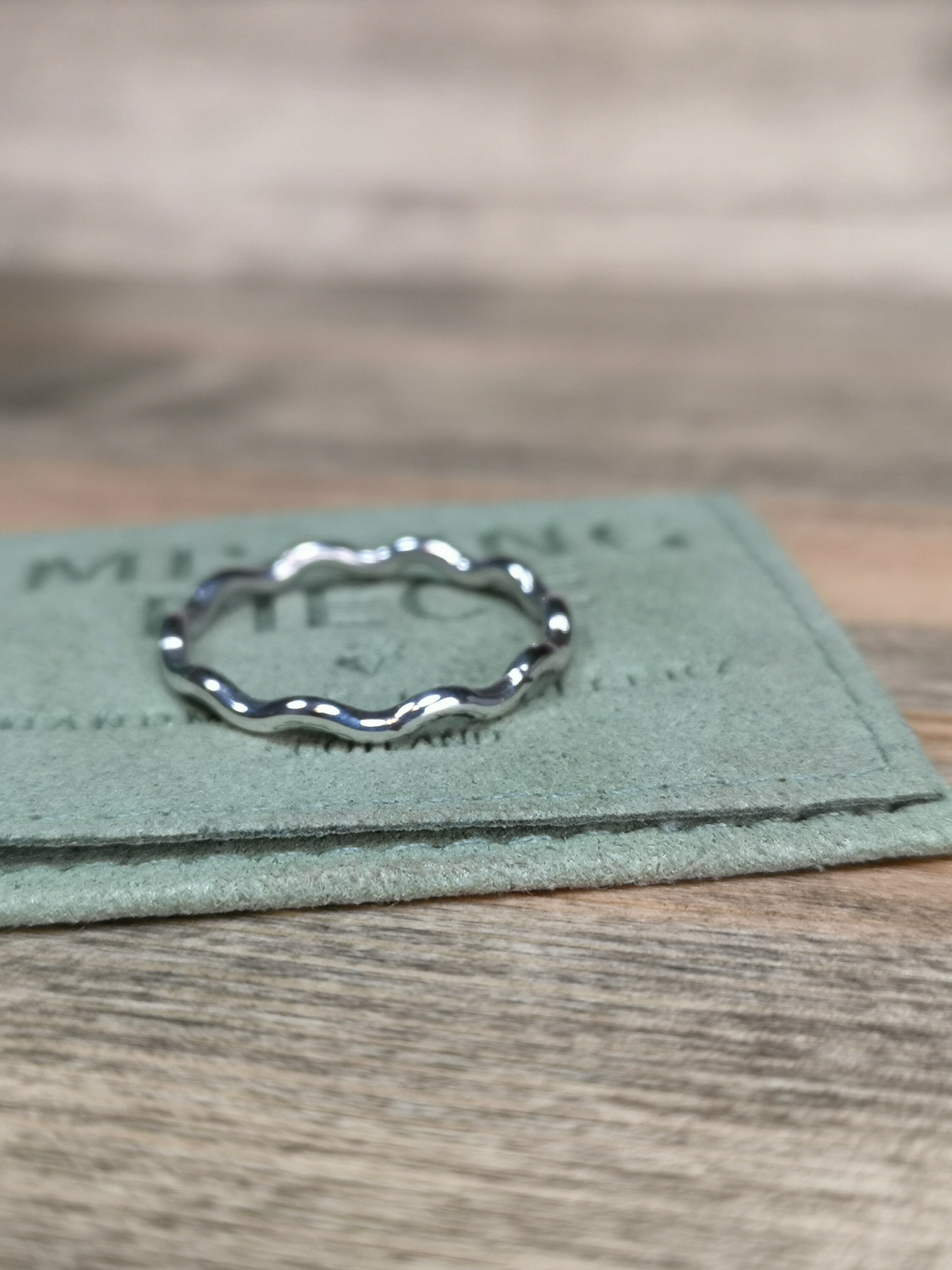 Sterling Silver Wave Stacking Ring - Etsy UK