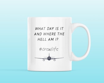 Crewlife Mug: Funny Pilot Gift, Flight Attendant Coffee Mug