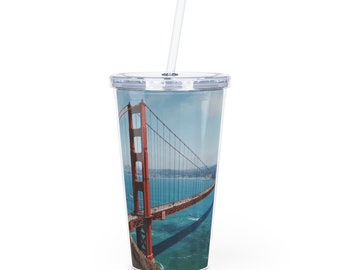 San Francisco Plastic Tumbler with Straw