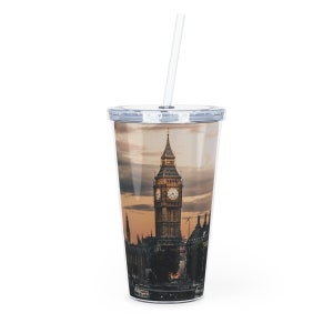 London Plastic Tumbler with Straw