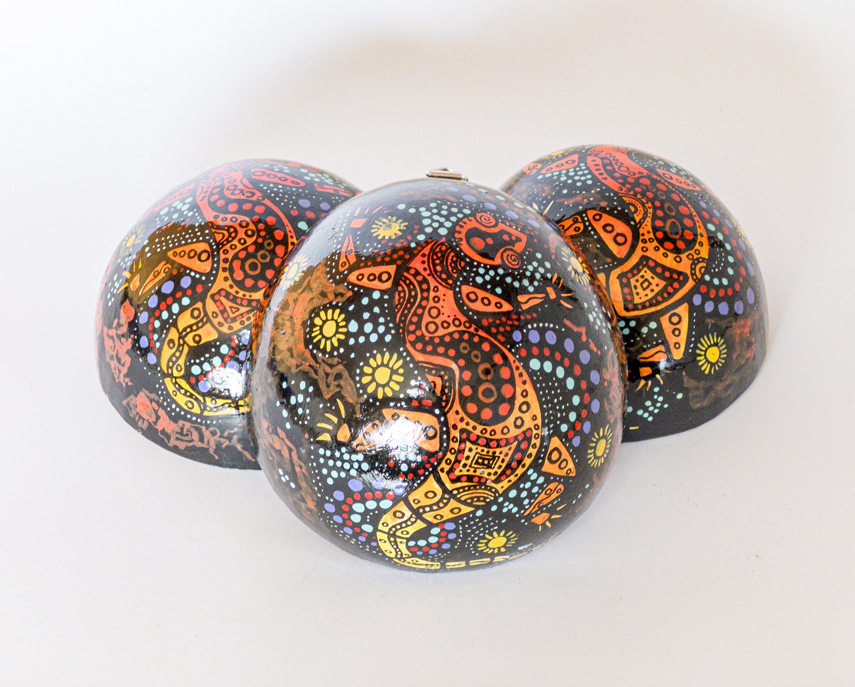 Hand Painted Coconut Shell Wall Art Etsy