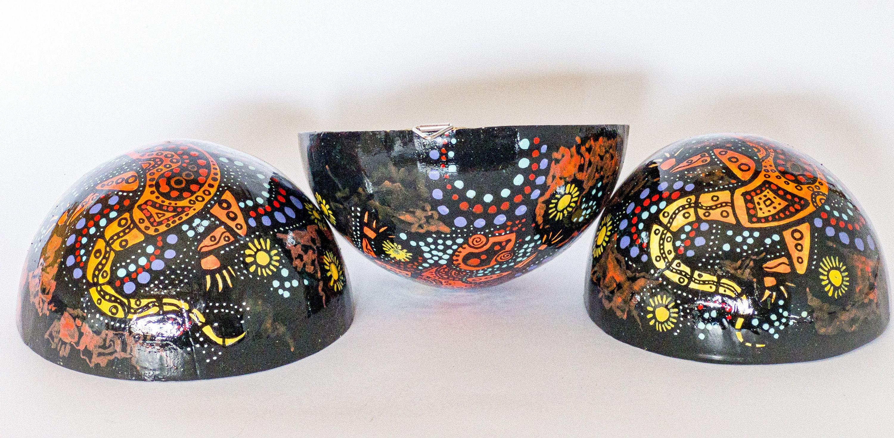 Hand Painted Coconut Shell Wall Art Etsy