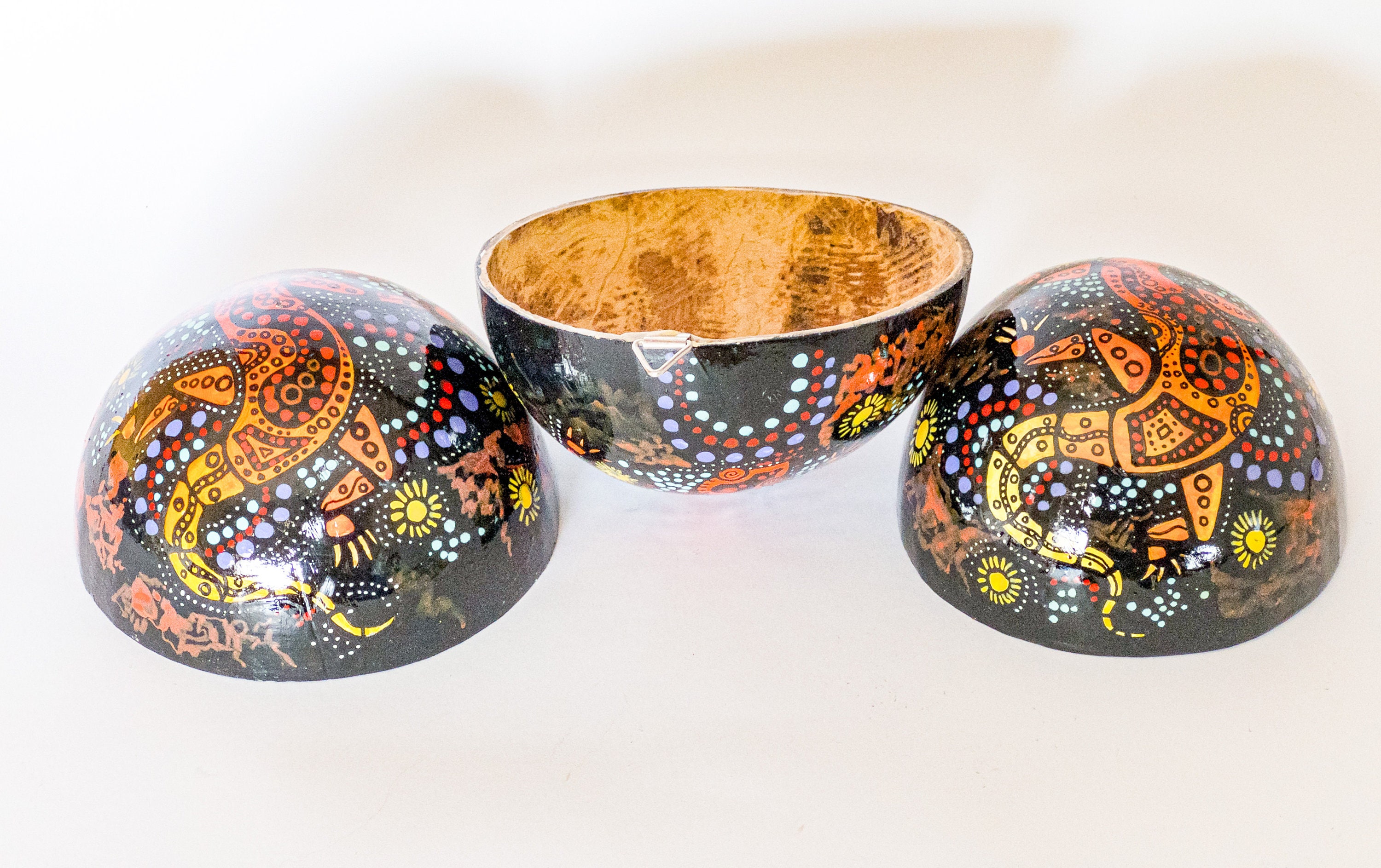 Hand Painted Coconut Shell Wall Art Etsy