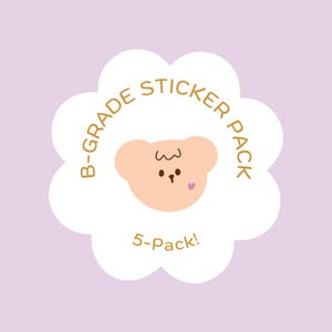 Oops B-Grade Vinyl Sticker Pack (5-Pack) | Random Mystery Stickers | Water-Resistant Vinyl Stickers for Bottles, Laptops & Journals