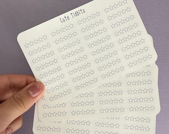 5-Star Rating Sticker Sheet: Book & Movie Review Tracker, Planner or Bullet Journal Stickers