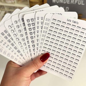 Micro Icon Stickers | Minimalist Stickers for Bullet Journal & Planners | Functional Labels | Self-Care | Finance | Chores