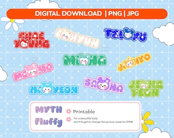 kpop Lovely name decal vinyls  png,jpg for concert
