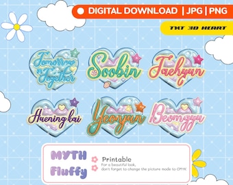 Kpop moa trex - 3D heart  | png jpg  give away