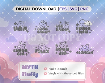 Kpop skz Bubble character | Light stick Decals / Vector files / svg eps png