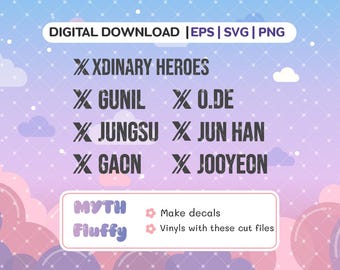 K-pop name xdinary | stray kids  Light stick Decals  / Vector files / xdinary Svg Eps Png