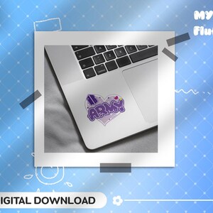 Army 3D Name Kpop PNG: Digital Stickers & Decal (Digital File) image 2
