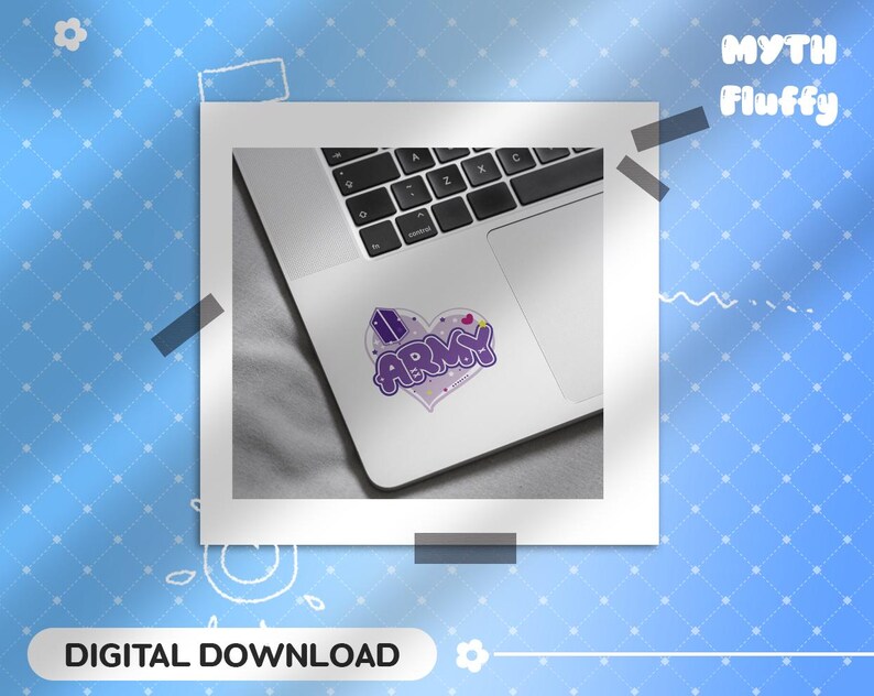 Army 3D Name Kpop PNG: Digital Stickers & Decal (Digital File) image 2