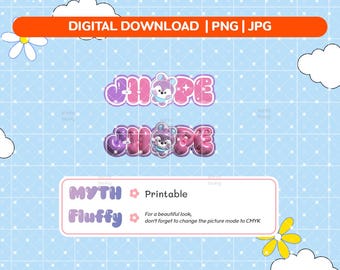 Bangtan  ClipArt hoseok name bord 3D (Digital Download)