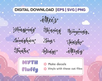 Kpop svg typo Sticker Decal  lightstick kpop  svg, png,eps  / Vector files