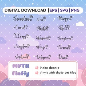 Calcomanías de Lightstick de Kpop Seventeen / Archivos vectoriales para Cricut / Svg Eps Png