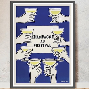 plakat szampana, festiwal szampana, miłośnik Bubbels, sztuka ścienna, wystrój pubu, reklama szampana, modne wydruki ścienne