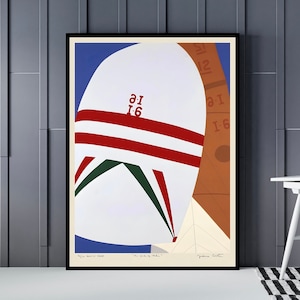 Cartel de la Copa América 1987, Spinnaker, Arte de vela, Yate de vela, Regata, Trofeo de vela, Mancave, Arte Náutico, Decoración del Hogar