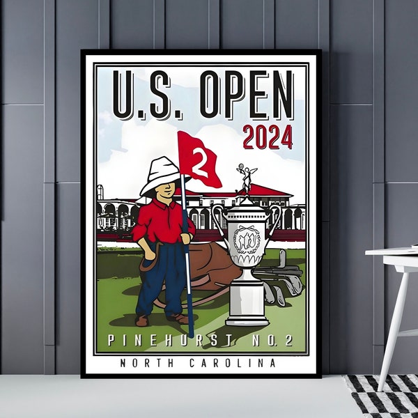 U.S. Open 2024 Golf Poster, Pinehurst Resort & Country Club, Golf Sport print