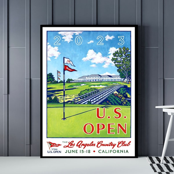 US Open 2023 Golf Poster, The Los Angles Country Club, Golf Sport print