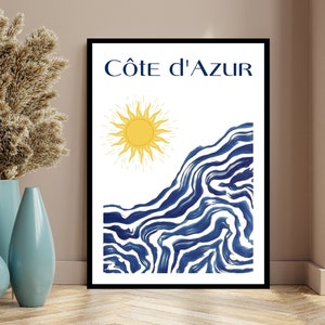 Saint Tropez Cote D&#39;Azur Abstract Poster, Travel print, Beachclub South France, Plage Pampelonne Beachclub, Beach party