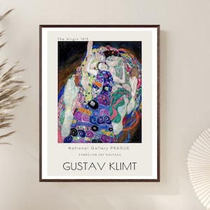 Gustav Klimt poster, The Virgin Print, The Maiden, Klimt, Art Nouveau, The Virgin, Exhibition Poster, the virgins Gustav Klimt