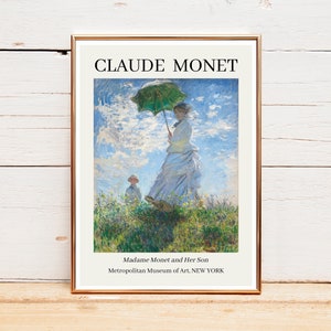 Claude Monets Madame Monet und ihr Sohn 1875, Frau mit Sonnenschirm, Ausstellungsplakat, Claude Monet-Druck