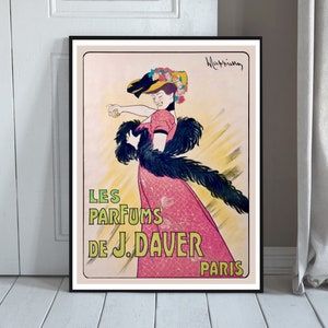 Cartel vintage de perfume, Les Parfums de J. Daver, Cartel publicitario vintage, Leonetto Cappiello