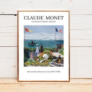 Claude Monet Garden at Sainte-Adresse Poster, classic impressionist painting, exhibition poster, flower garden art