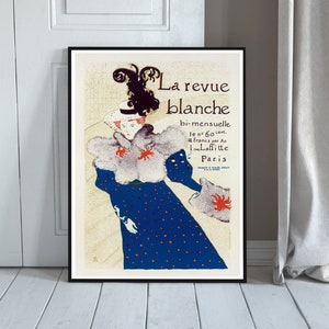 La Revue Blanche Henri de Toulouse, Lautrec, Affiche plakat reklamowy prezent prezent Wall Art Paris Dancing Vintage, magazyn francuski