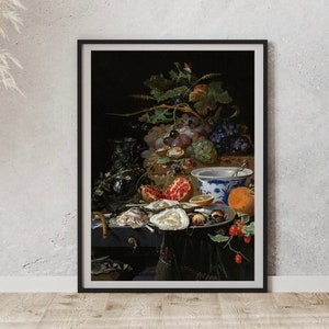 Still Life Fruit Oysters Abraham Mignon (1660-1679) Christmas Gift | Vintage Art | Restaurant Art | wall print | botanical arts | Mignon painting