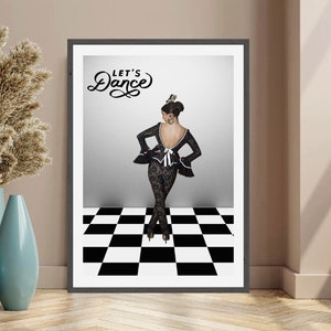 Póster de mujer bailando | Arte de Sevilla con bailarina de flamenco, decoración de pared de bailarina española, impresión de danza gitana andaluza, decoración de interiores única