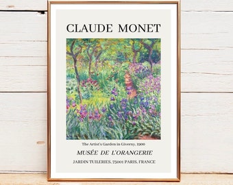 Claude Monet The Garden Of The Artist Giverny 1900 Poster, Monet Wall Art Print, Poster Wall Art, Exhibition Poster, Gallery Wall Art