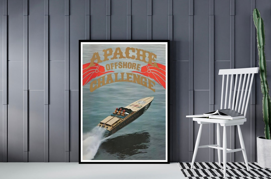 Offshore Boat Racing Poster, Apache Boats, Florida Yachting Etsy
