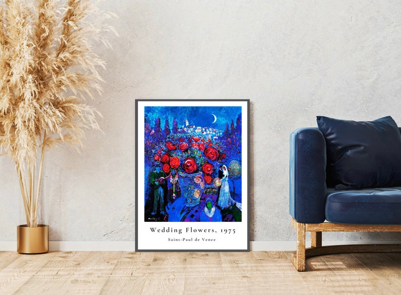 Marc Chagall Exhibition Poster, Abstract Painting, Vintage Exhibition Poster, Surreal Painting, Home Decor image 1