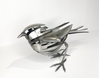 Metal bird sculpture "Jack"