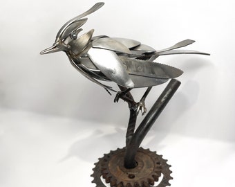 Scultura uccello in metallo "Ozzy"