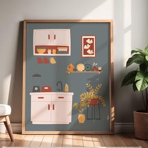 Arte de pared de cocina imprimible, póster de cocina, arte de pared de comedor, decoración de cocina, arte de suministros de cocina, decoración de pared de comedor, cocina imprimible
