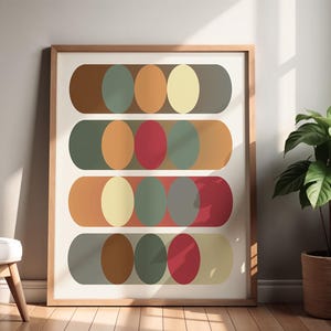 Mid-Century Modern Poster Geometrische Wand Kunst Vintage Abstrakte Formen Herbst Dekor Minimalist Retro Wohnzimmer