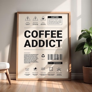 Definitie poster cadeau voor koffieliefhebbers grappige barista verjaardagscadeau cafeïne junkie cadeau sarcastische muur kunst gag cadeau voor keuken decor