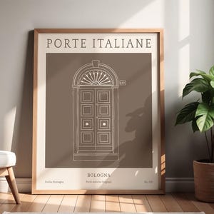 Vintage Italian Doorway Wall Art, Bologna Antique Architecture Poster, Grey Cityscape Print, Italian Home Decor, Classic Italy Art Print