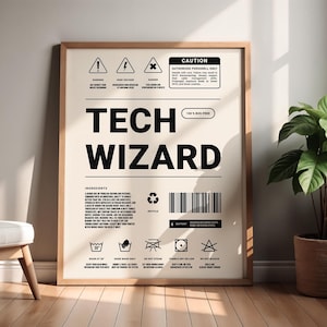 IT Specialist Poster Gift for IT Expert Funny Birthday Present Techie Gift Humorous Wall Art Graduation Gift for Tech Wizard Modern Print