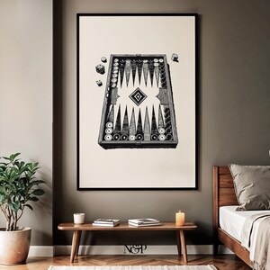 Black and White Vintage Board Game Wall Art Set of 3, Game Room Decor ...