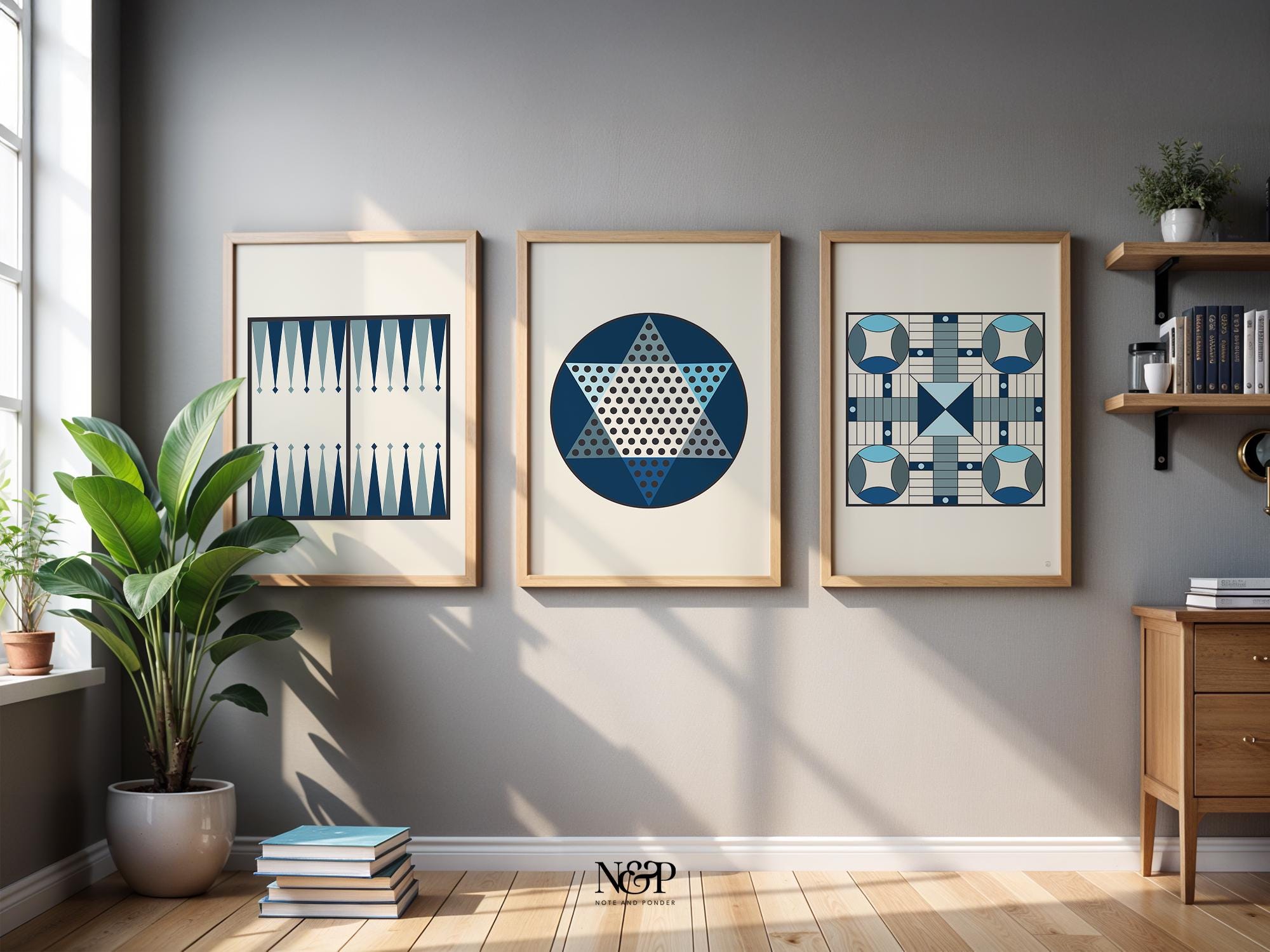 Board Game Gallery Wall Art Set of 3, Game Room Decor Prints, Retro ...