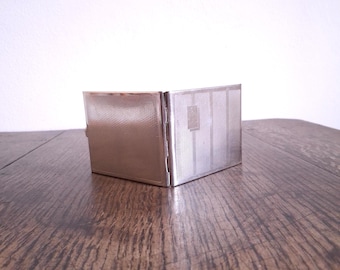 1930's vintage engraved Art Deco cigarette case made of alpacca