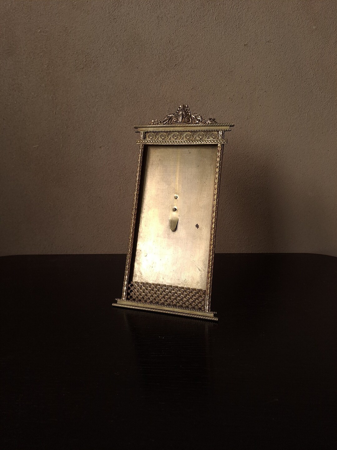 Antique Early 20th Century Rectangular Ornate Metal Standing Picture ...